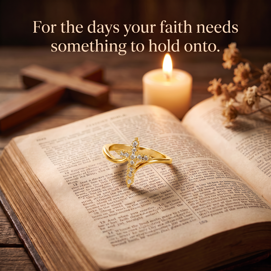 Grace Crystal Cross Ring