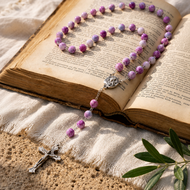 FREE TODAY: Grace Purple Glass Rosary