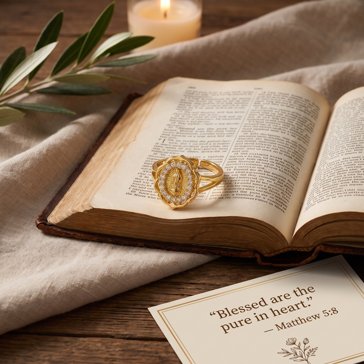 Grace Virgin Mary Medallion Ring