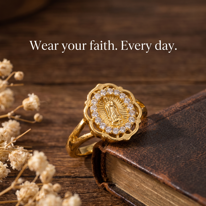 Grace Virgin Mary Medallion Ring