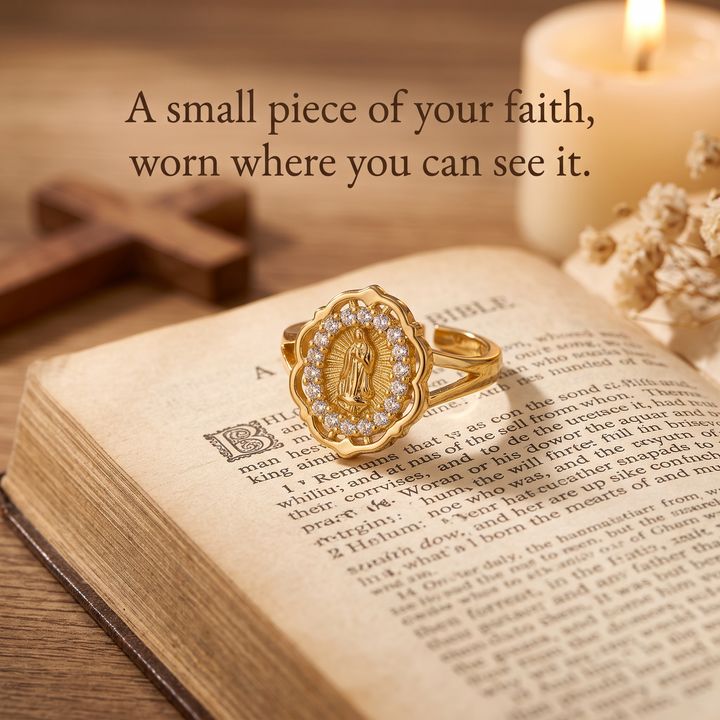 Grace Virgin Mary Medallion Ring