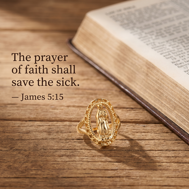Grace Virgin Mary Oval Ring