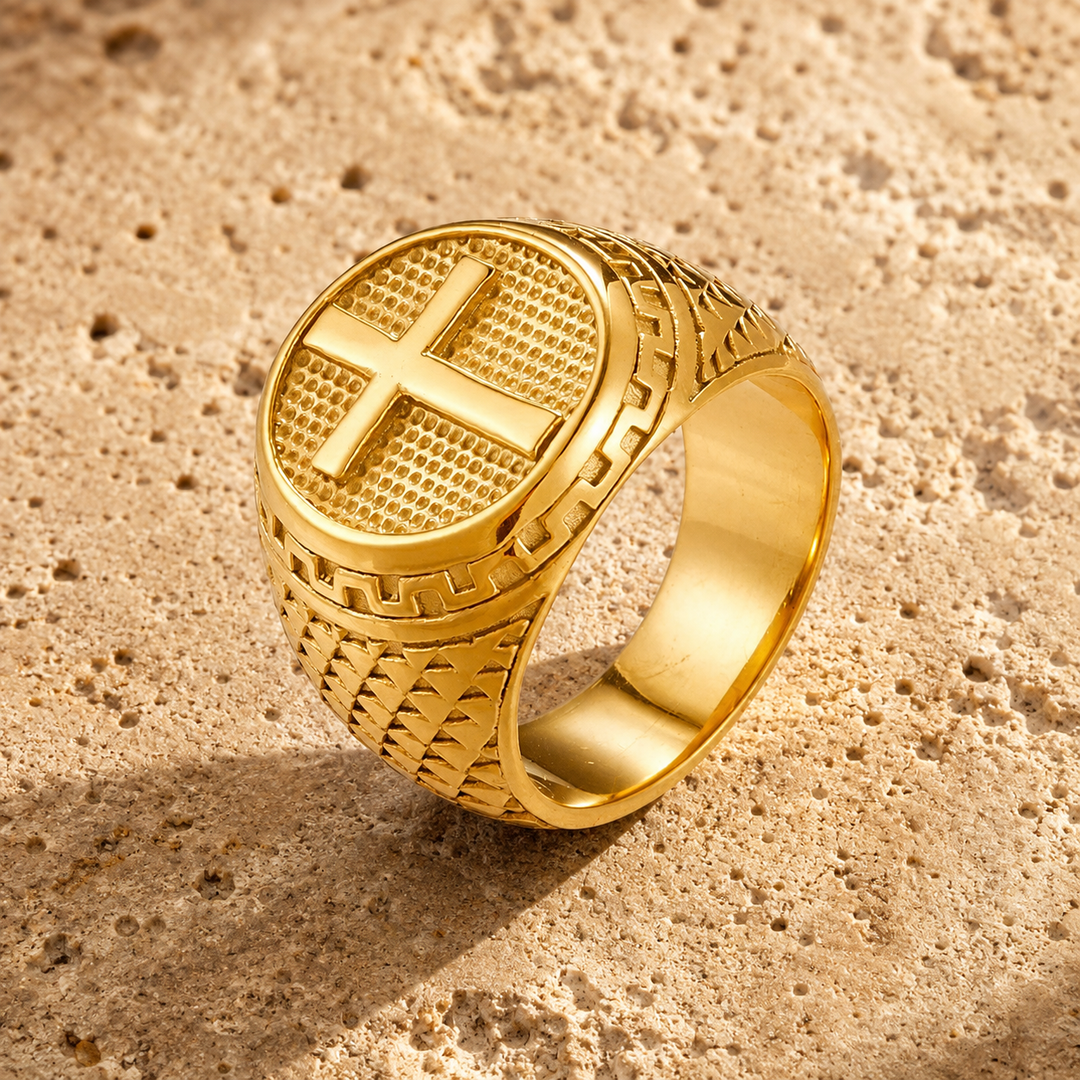 Guardian Cross Signet Ring