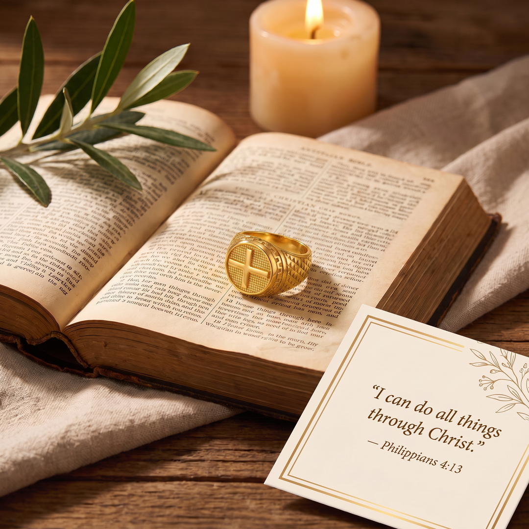 Guardian Cross Signet Ring