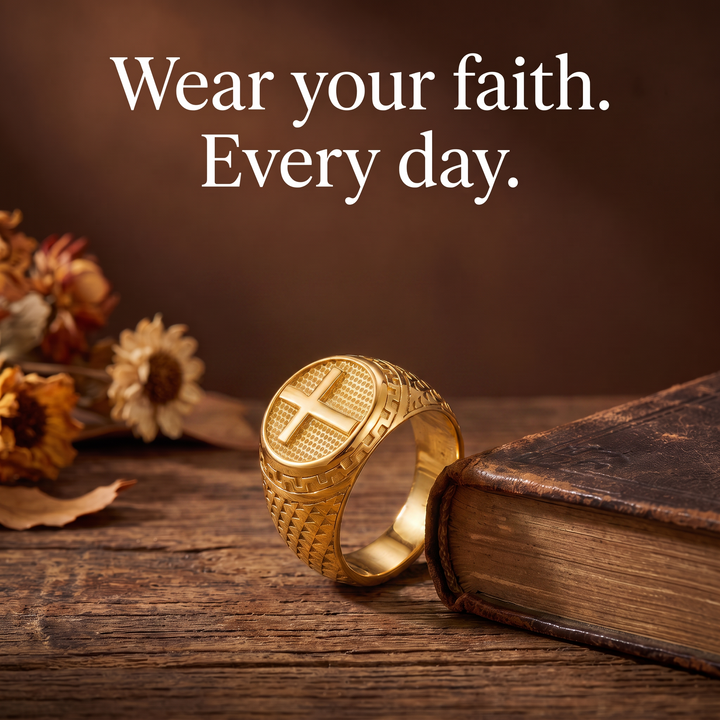 Guardian Cross Signet Ring