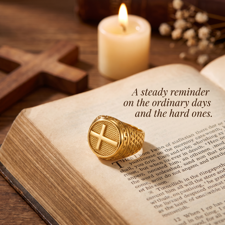 Guardian Cross Signet Ring