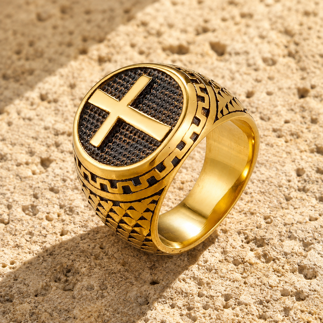 Guardian Cross Signet Ring