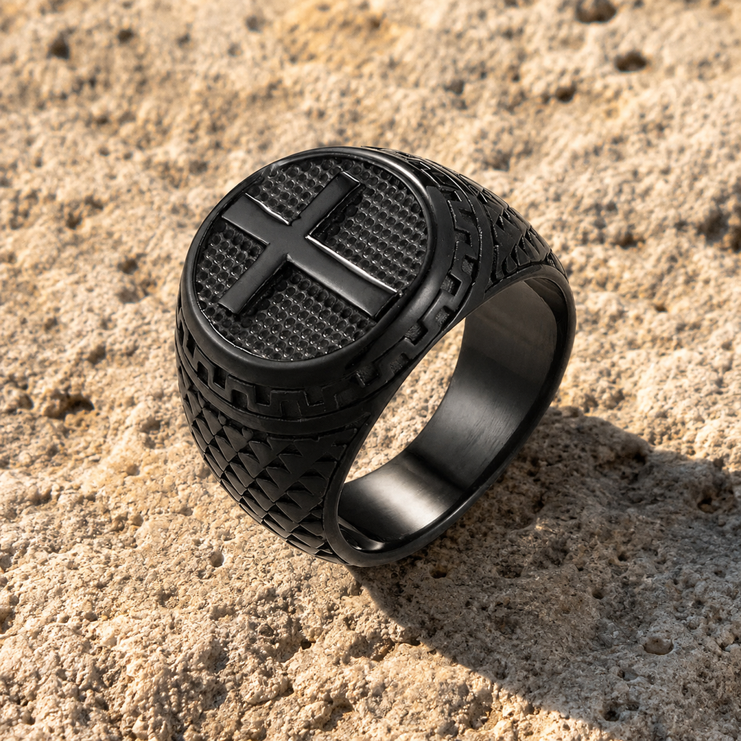 Guardian Cross Signet Ring