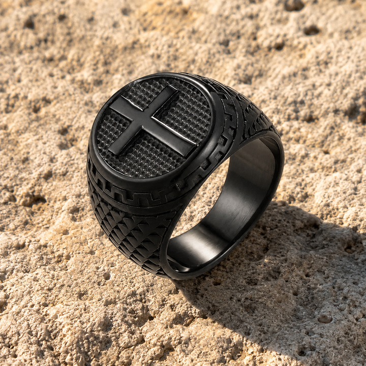 Guardian Cross Signet Ring
