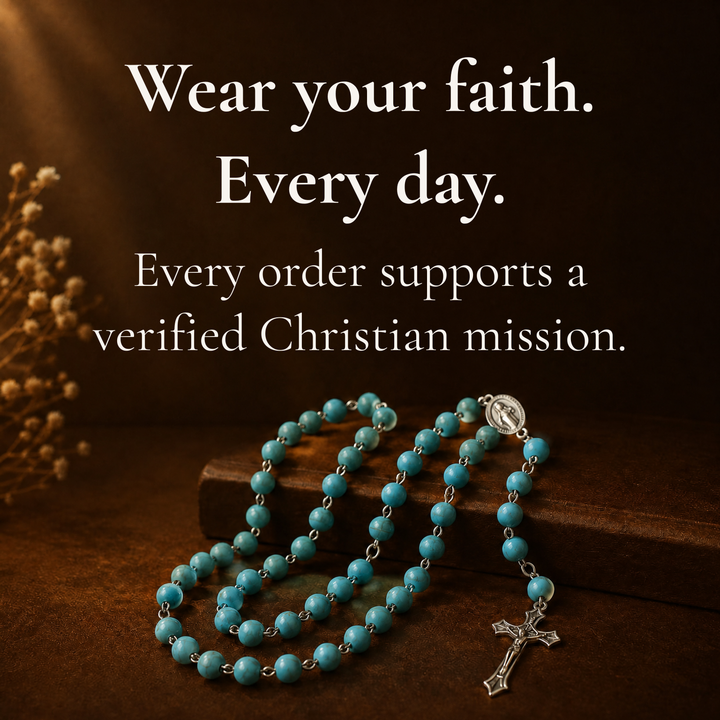 Graced Cyan Alloy Rosary