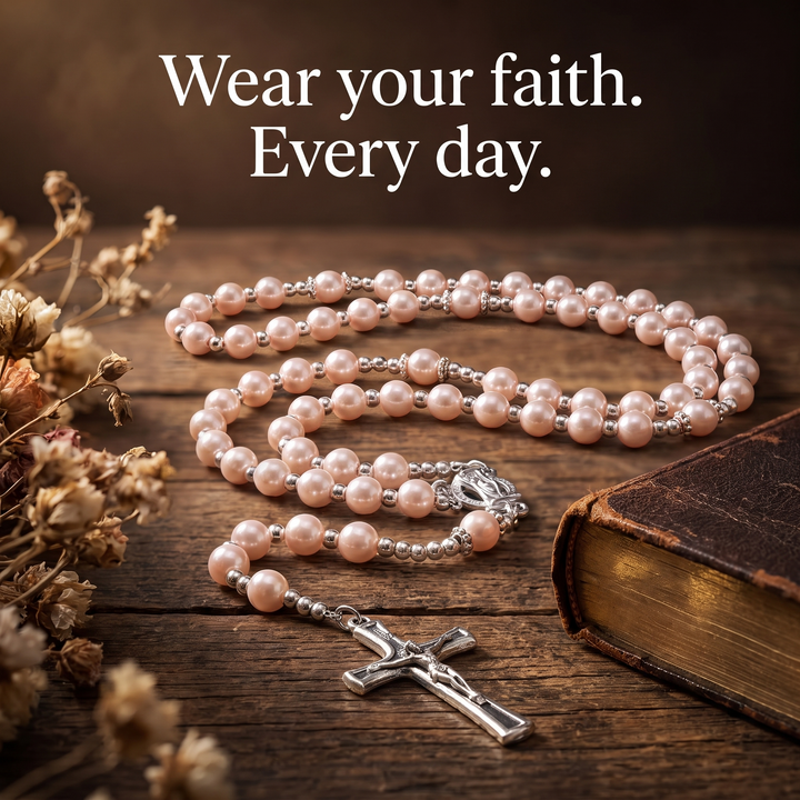 Grace Pink Pearl Rosary