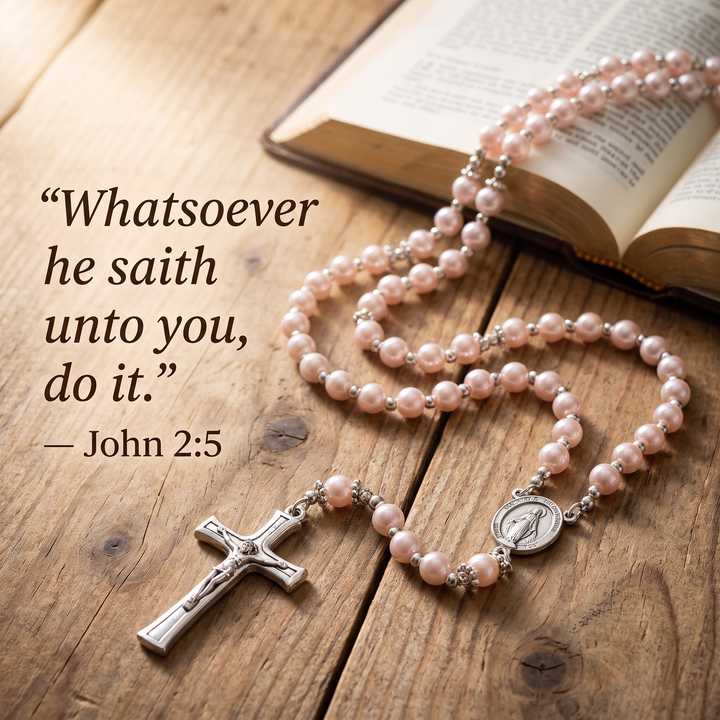 Grace Pink Pearl Rosary
