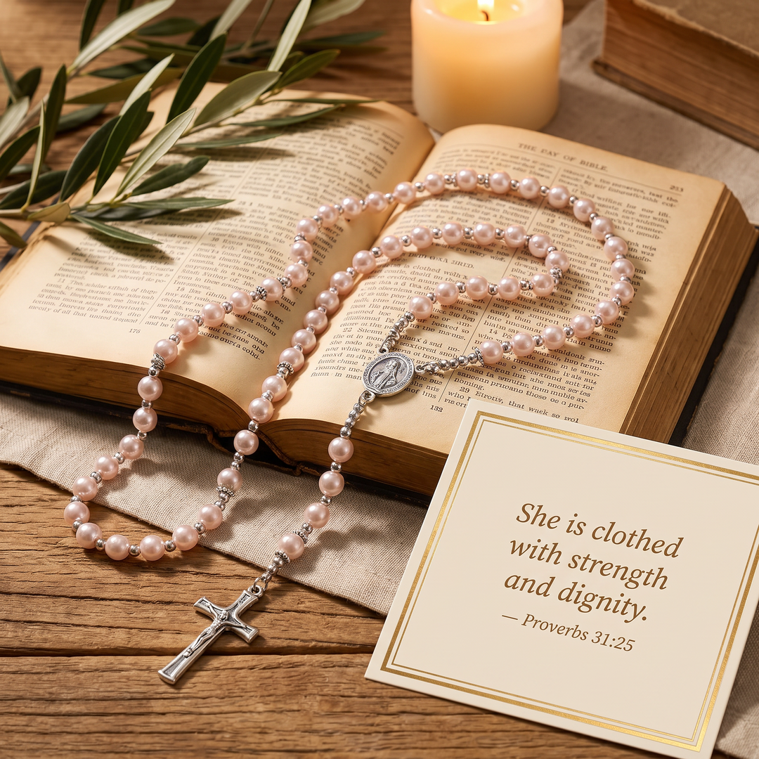 Grace Pink Pearl Rosary
