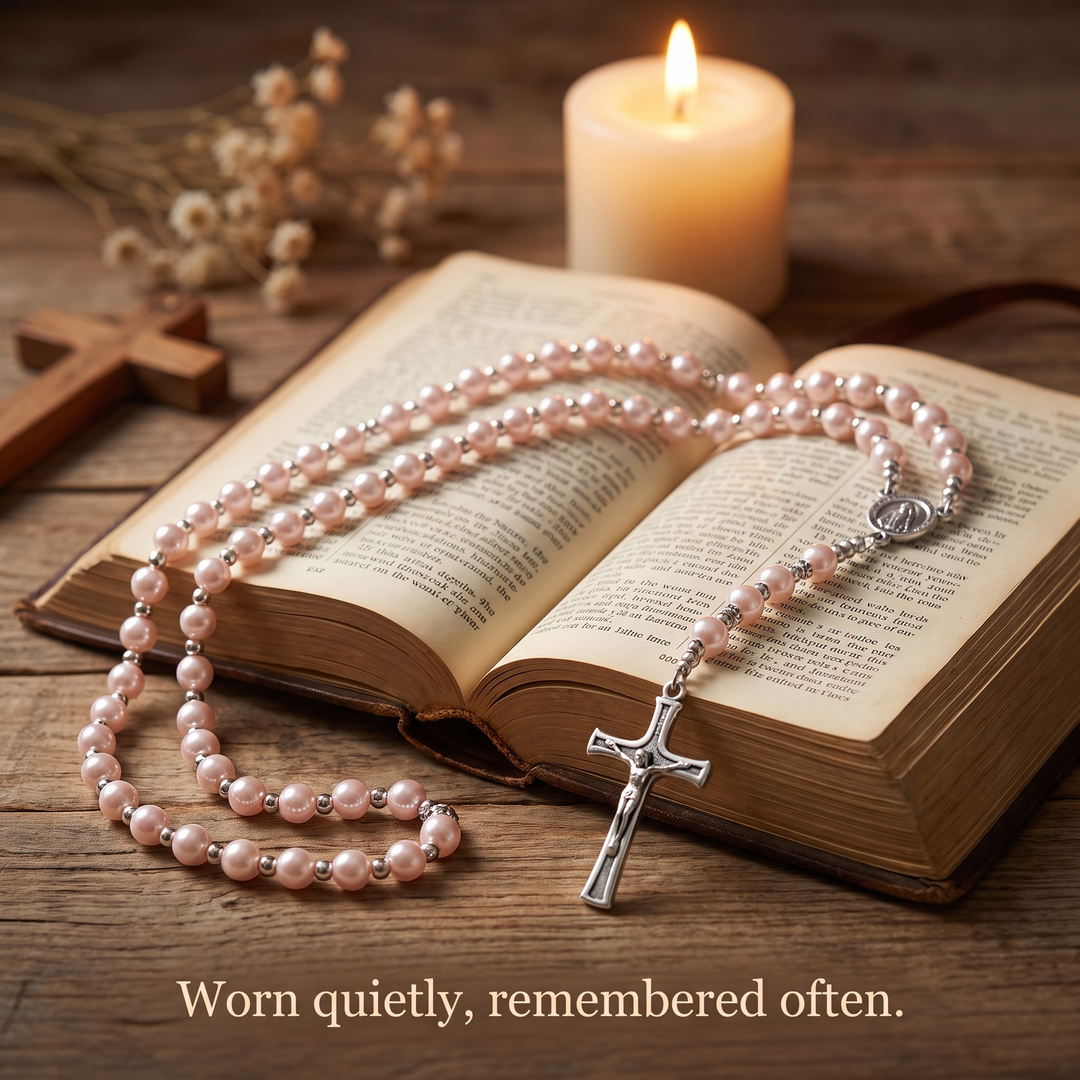 Grace Pink Pearl Rosary