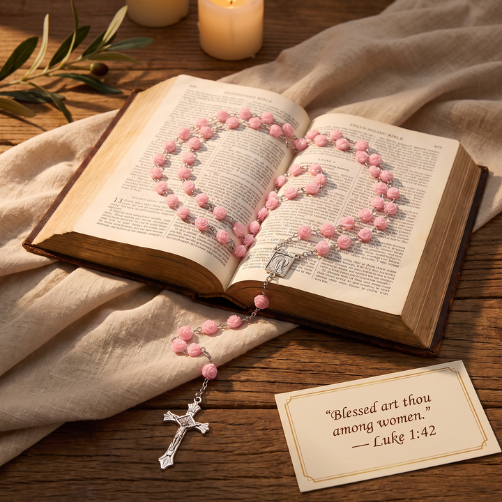 Holy Pink Rose Rosary