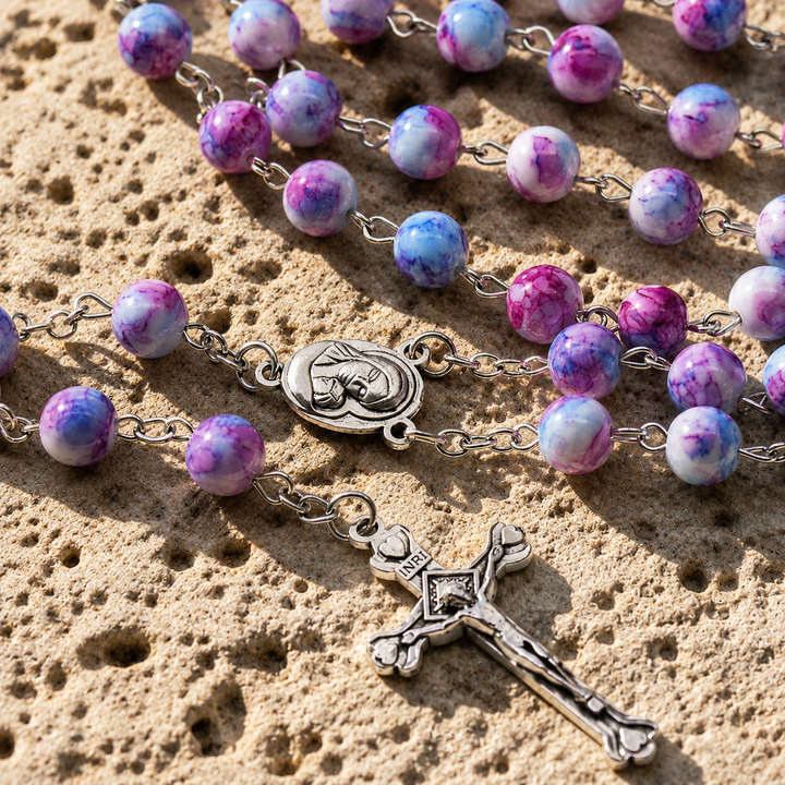 Grace Purple Glass Rosary