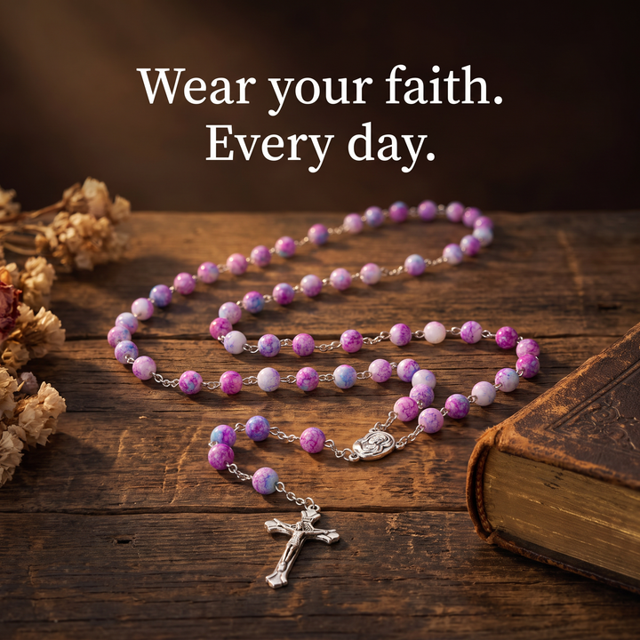 Grace Purple Glass Rosary