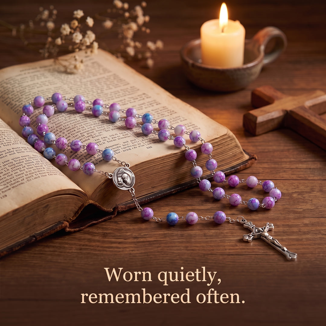 Grace Purple Glass Rosary
