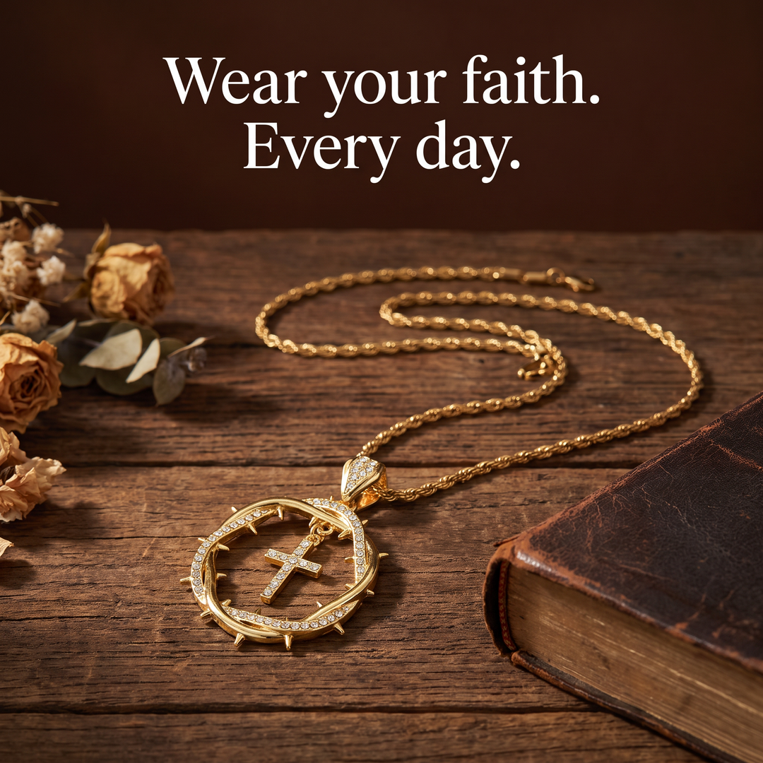 Redeemer Crown Cross Necklace