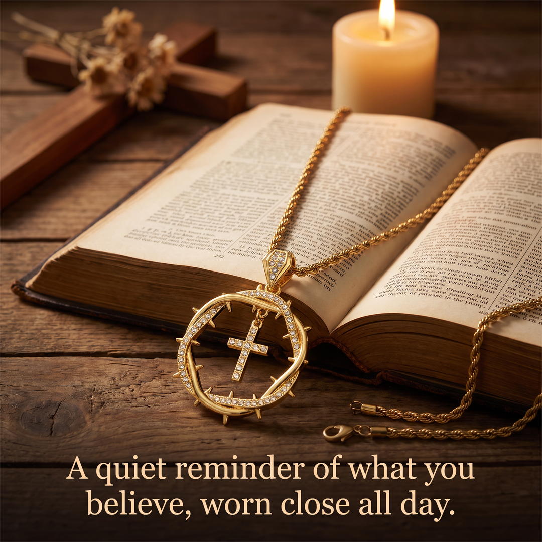 Redeemer Crown Cross Necklace