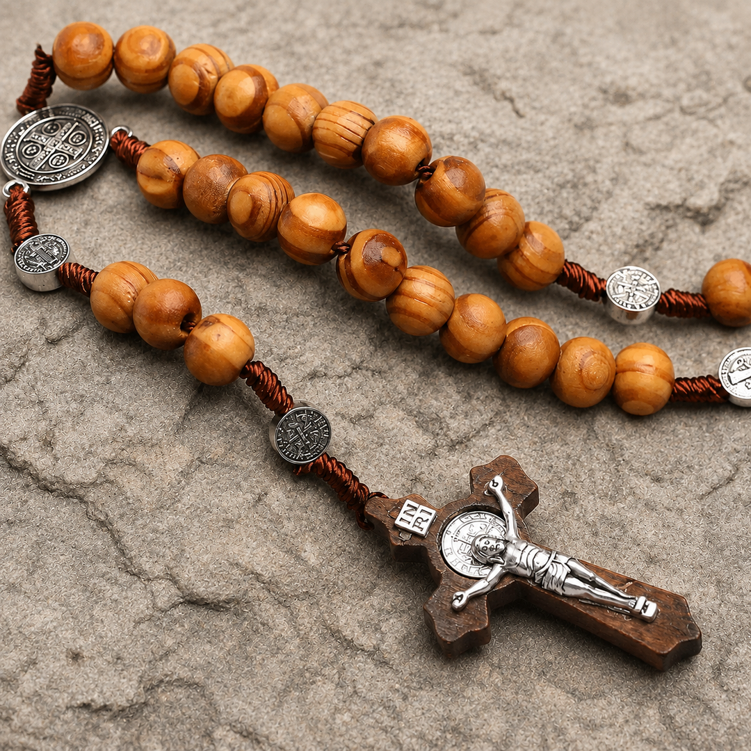 Sacred Wooden St. Benedict Rosary
