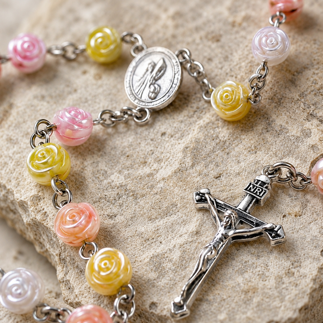 Sacred Rose Bead Rosary