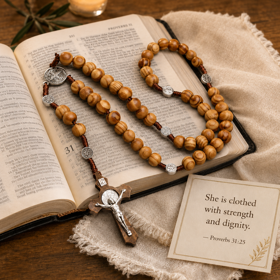 Sacred Wooden St. Benedict Rosary