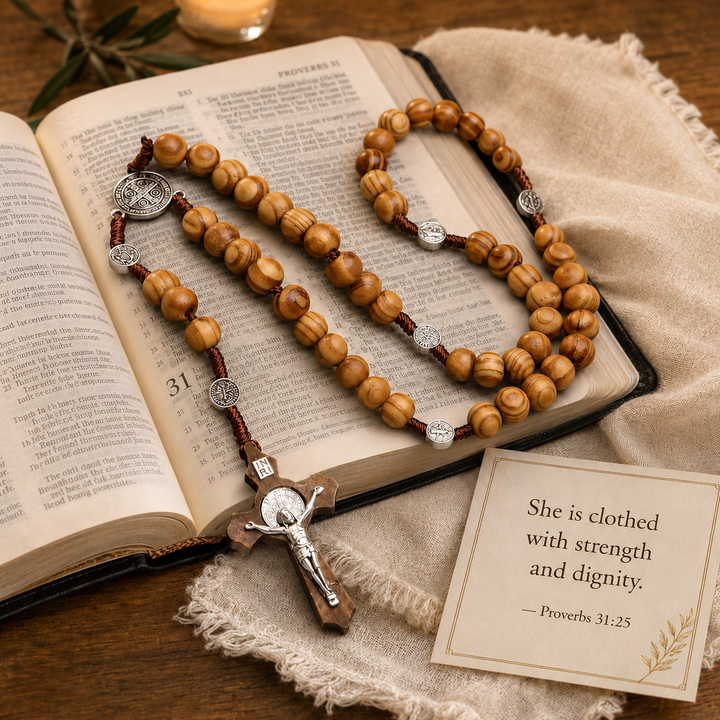 Sacred Wooden St. Benedict Rosary