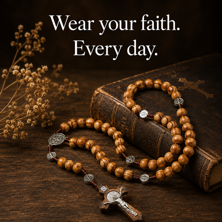 Sacred Wooden St. Benedict Rosary