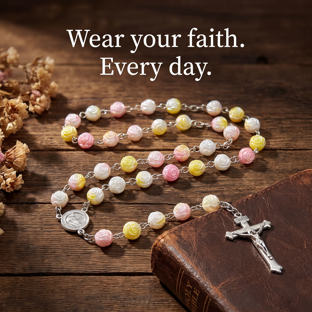 Sacred Rose Bead Rosary