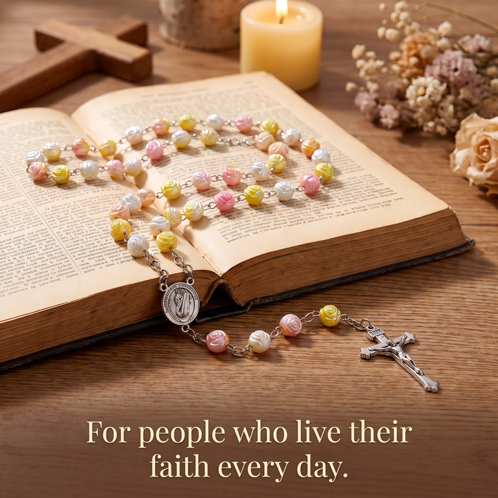 Sacred Rose Bead Rosary