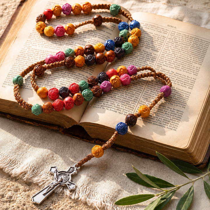 FREE TODAY: Sacred Carved Rose Rosary