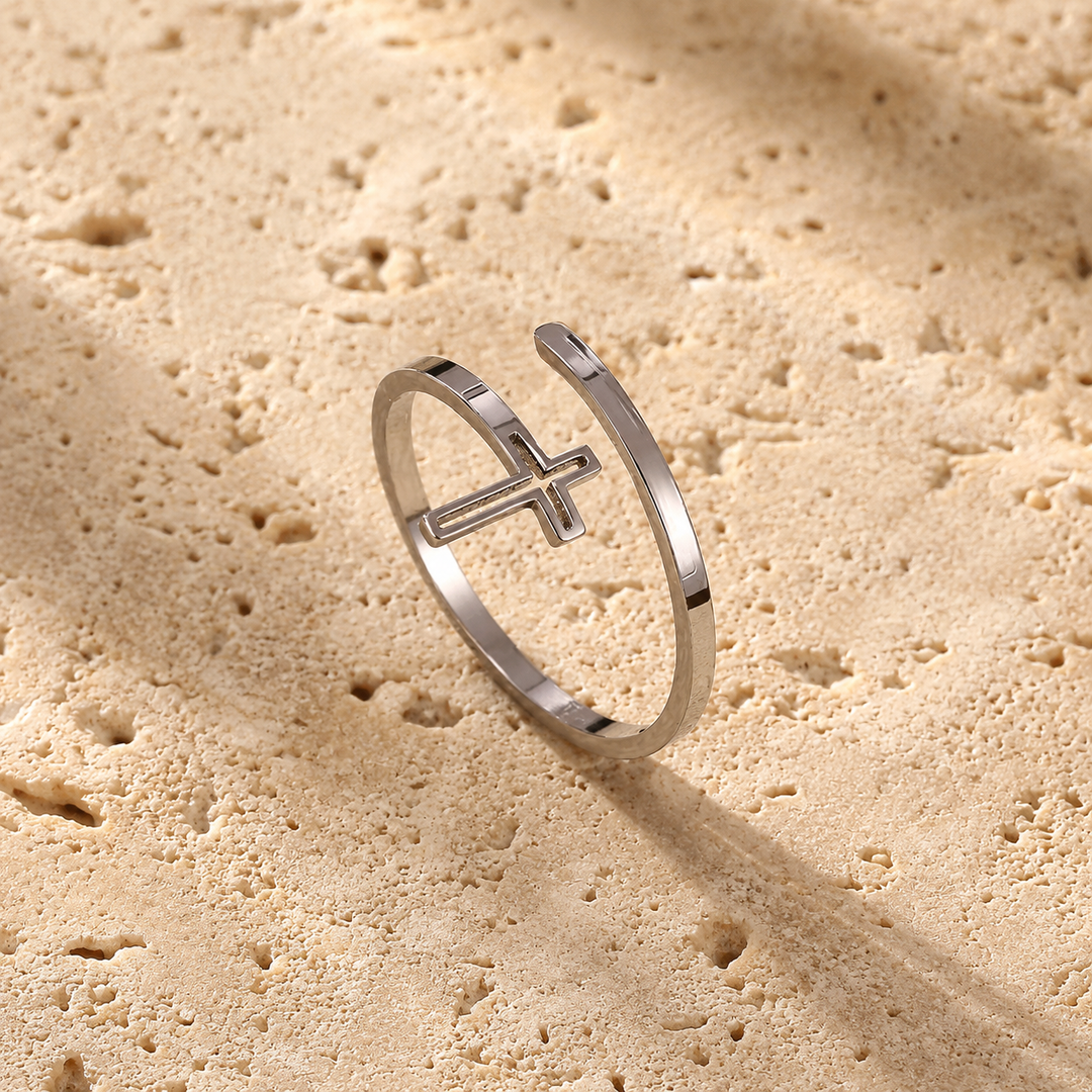 Sacred Cross Adjustable Ring