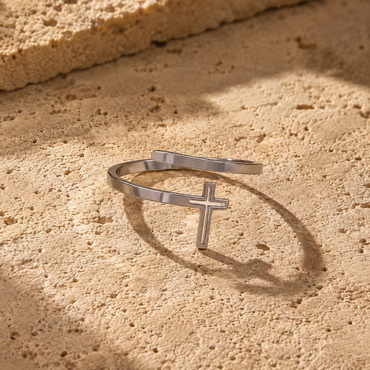 FREE TODAY: Sacred Cross Adjustable Ring