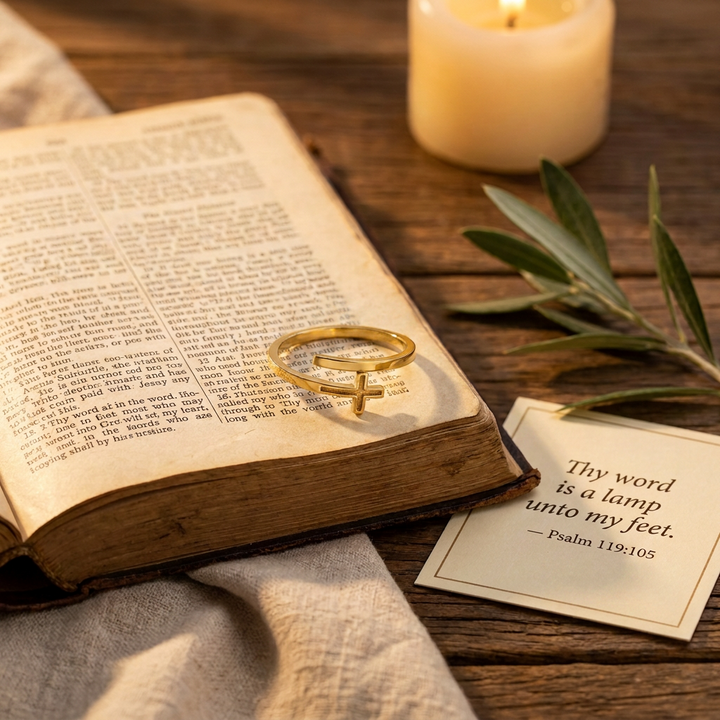 Sacred Cross Adjustable Ring