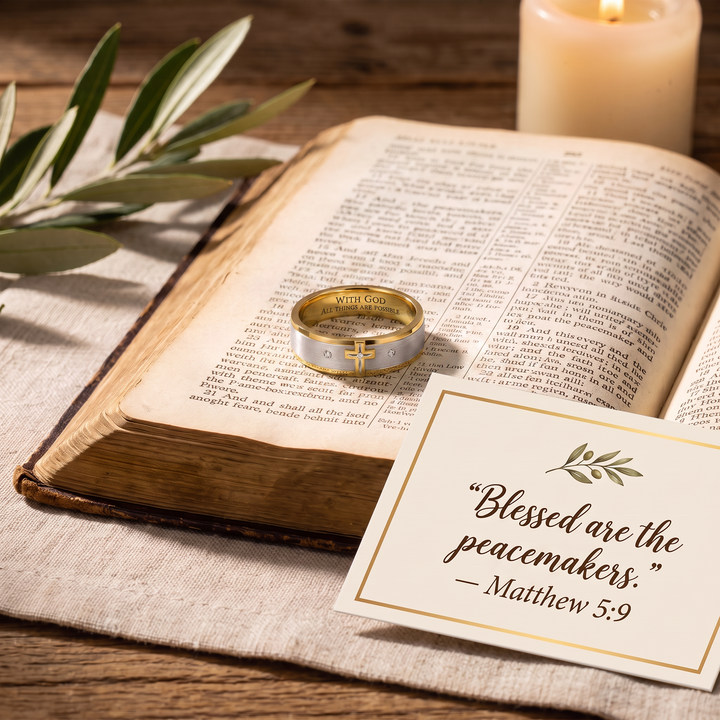 Sacred Cross Band Ring