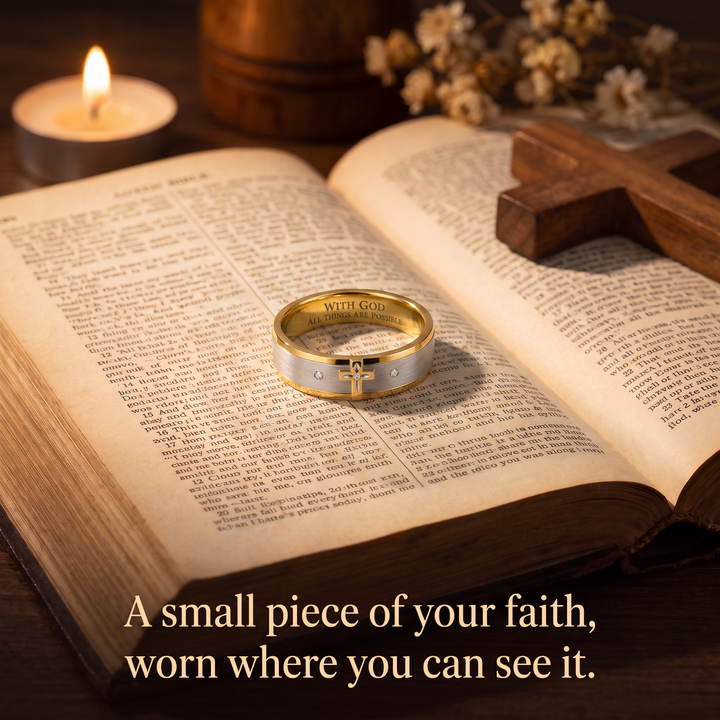 Sacred Cross Band Ring