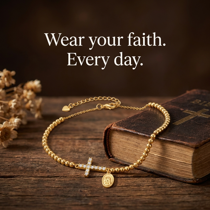 Sacred Cross Medal Bracelet