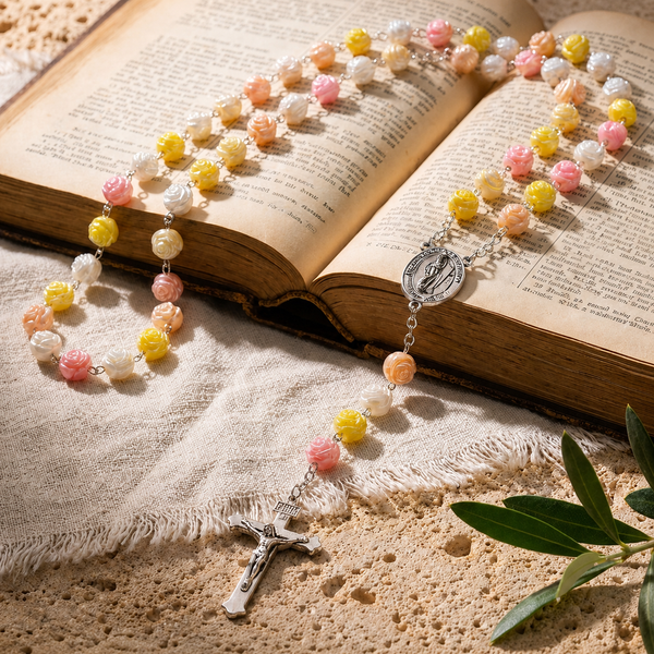 Sacred Rose Bead Rosary