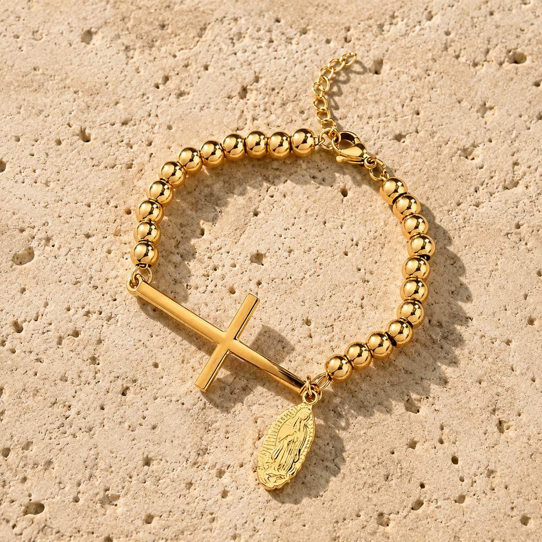 Sacred Virgin Mary Cross Bracelet