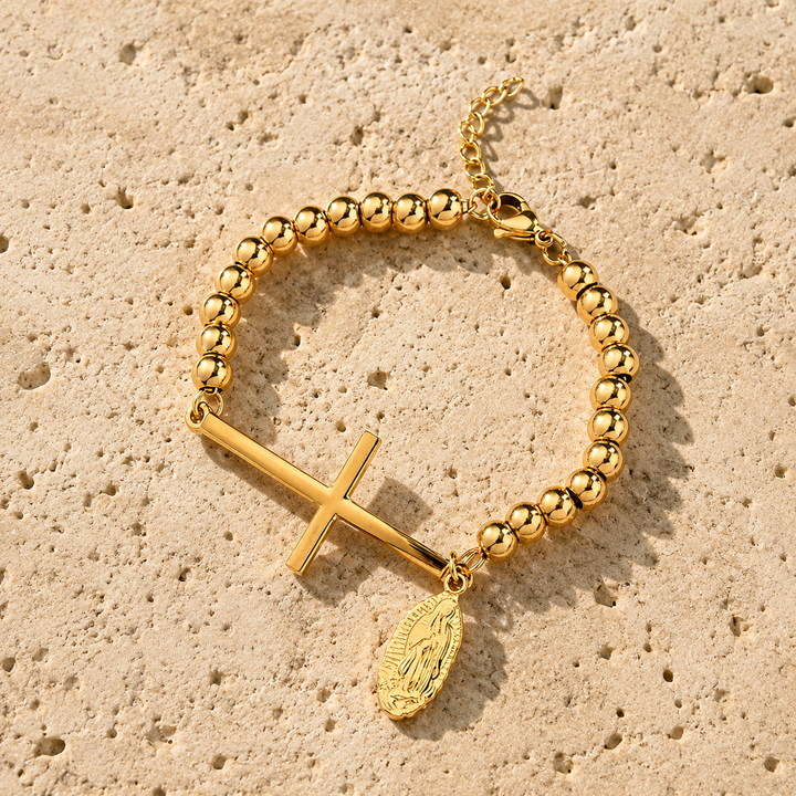 Sacred Virgin Mary Cross Bracelet