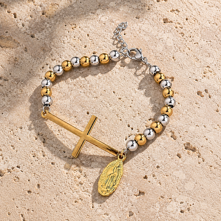 Sacred Virgin Mary Cross Bracelet