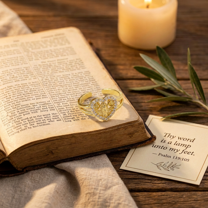 Sacred Virgin Mary Heart Ring