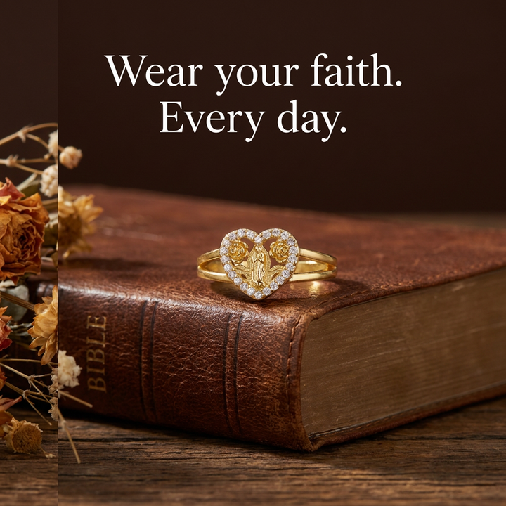 Sacred Virgin Mary Heart Ring