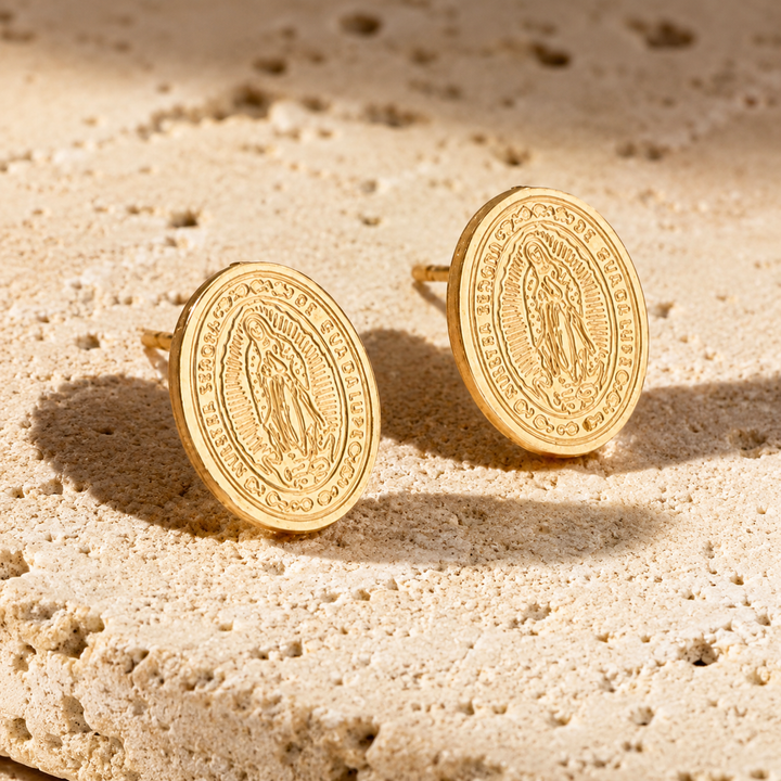 Sacred Virgin Mary Stud Earrings