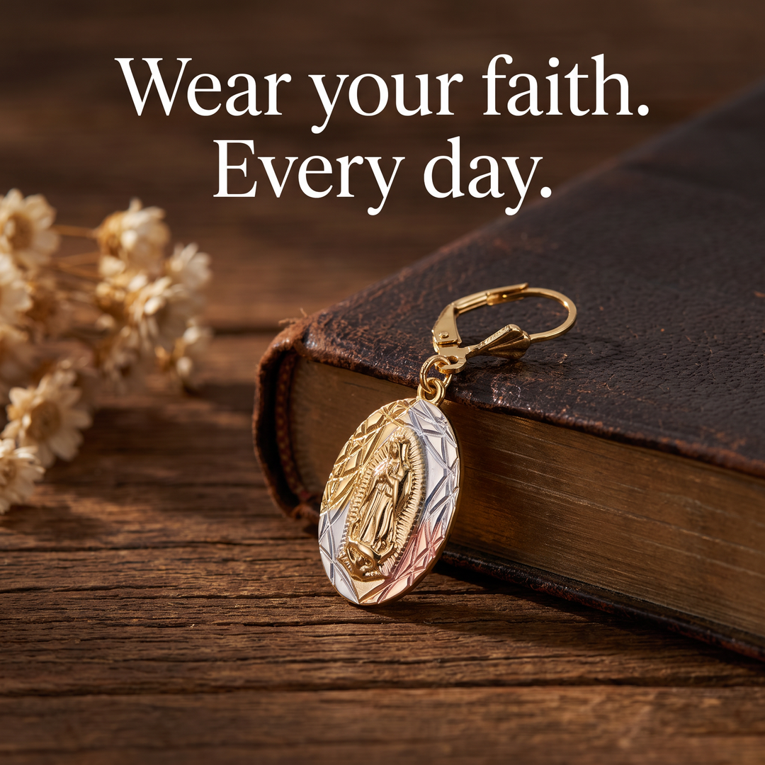 Sacred Virgin Mary Stud Earrings