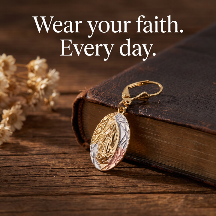 Sacred Virgin Mary Stud Earrings
