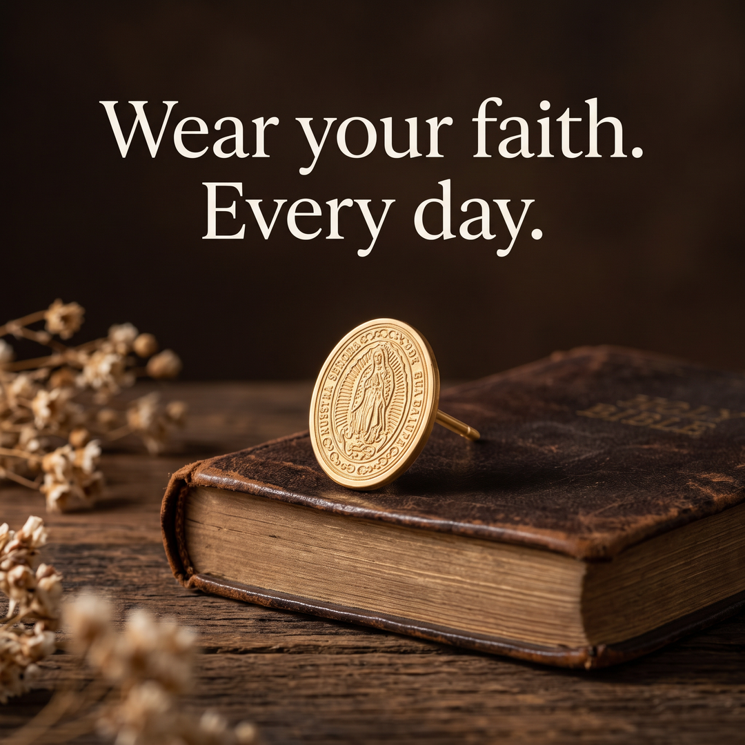 Sacred Virgin Mary Stud Earrings