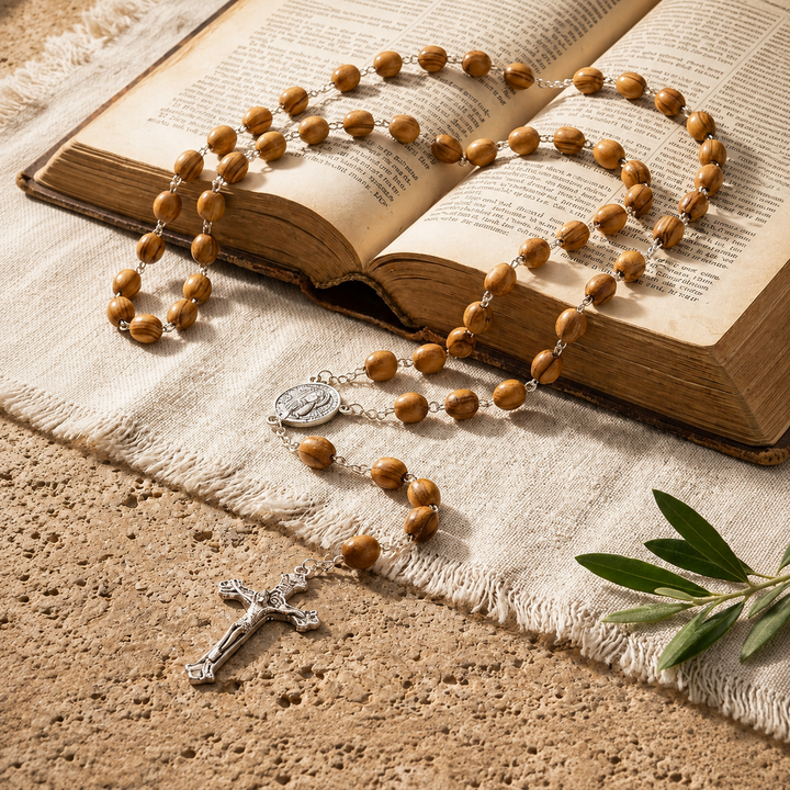 FREE TODAY: Sacred Wooden Bead Rosary