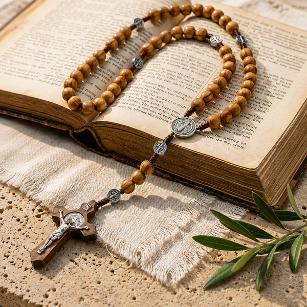 Sacred Wooden St. Benedict Rosary